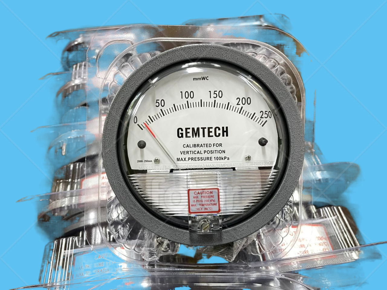 Black Gemtech Differential Magnehelic Pressure Gauge