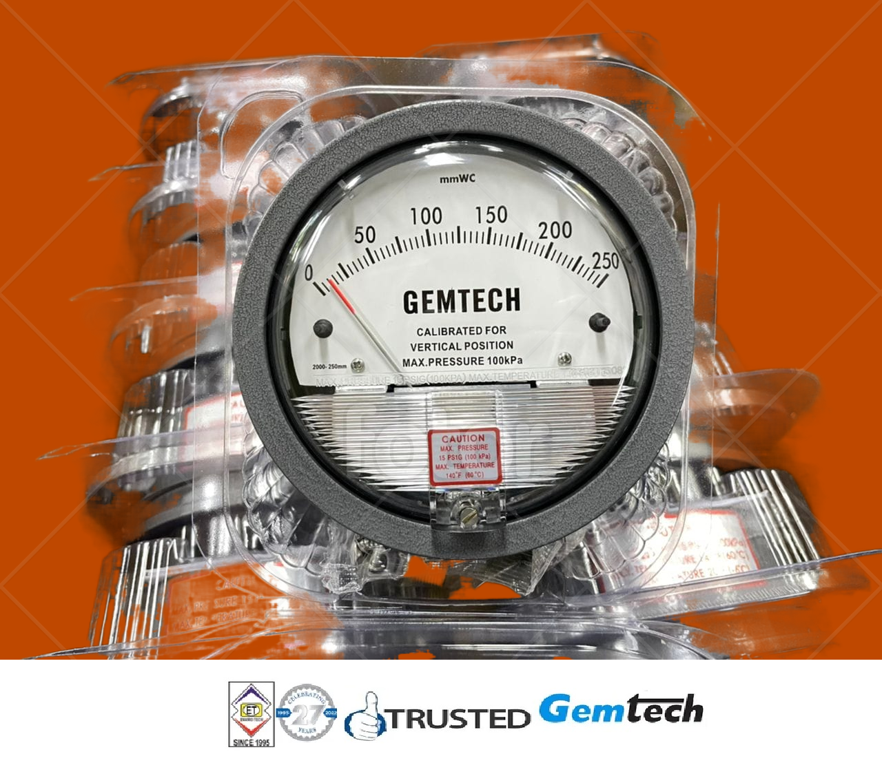 Nextech Differential Magnehelic Pressure Gauge Range 50-0-50 Pascal Accuracy: A 2% Of Full Span At 70 21 3% On -0