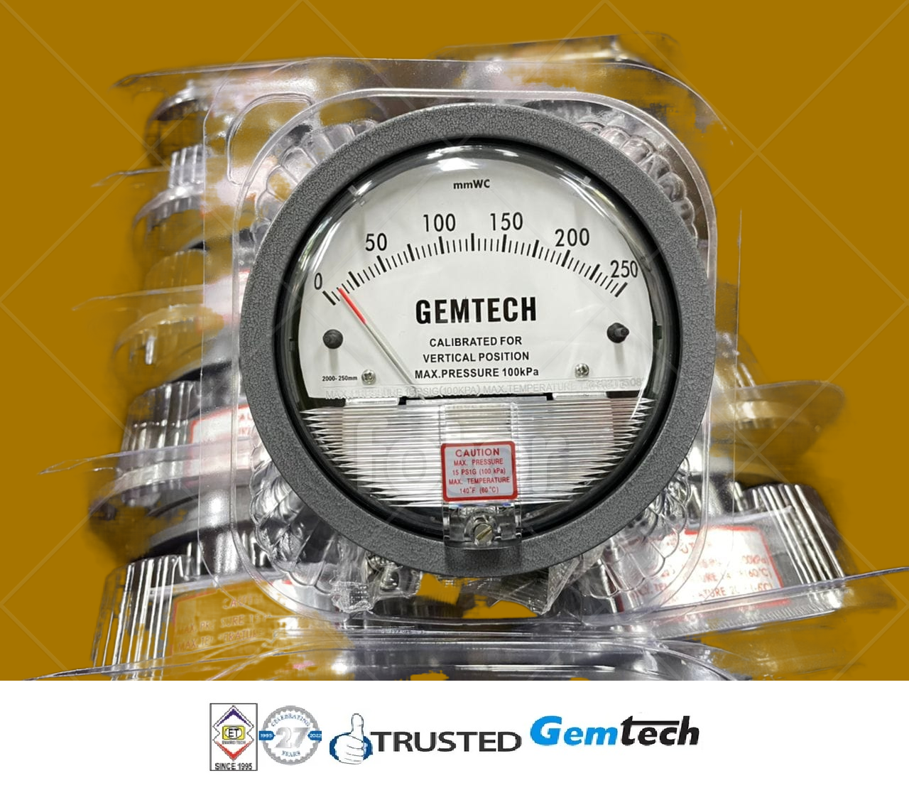 Nextech Differential Magnehelic Pressure Gauge Range 0-10 Mm Accuracy: A 2% Of Full Span At 70 21 3% On -0