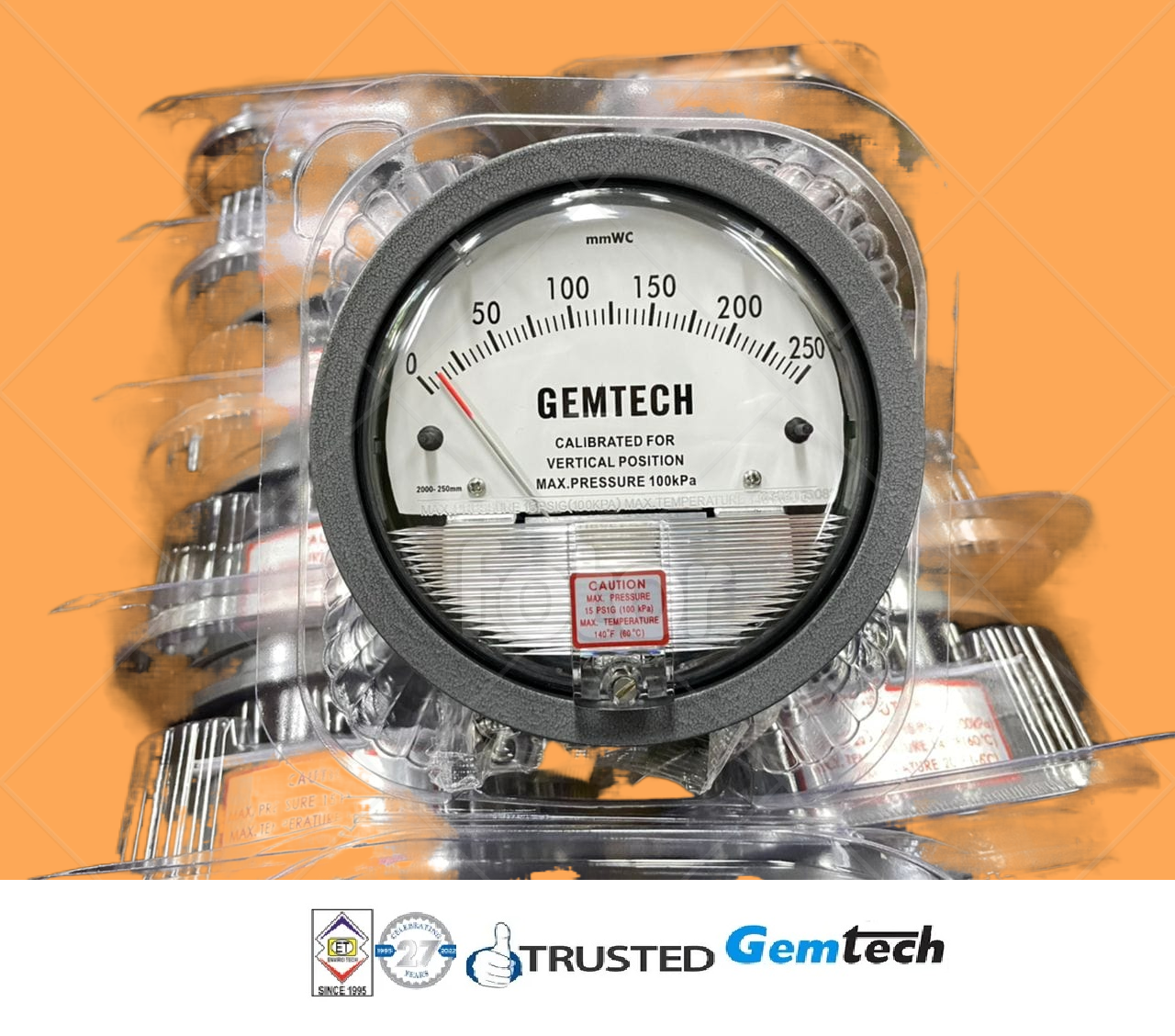 Nextech Differential Magnehelic Pressure Gauge Range 0-10 Mm Accuracy: A 2% Of Full Span At 70 21 3% On -0