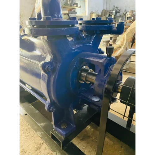 Two Stage Liquid Ring Vacuum Pump - Stainless Steel, High Pressure, Blue | Industrial Usage, Vacuum Generation, Efficient Liquid Re-circulation