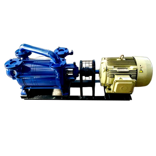 Two Stage Liquid Ring Vacuum Pump - Stainless Steel, High Pressure, Blue | Industrial Usage, Vacuum Generation, Efficient Liquid Re-circulation