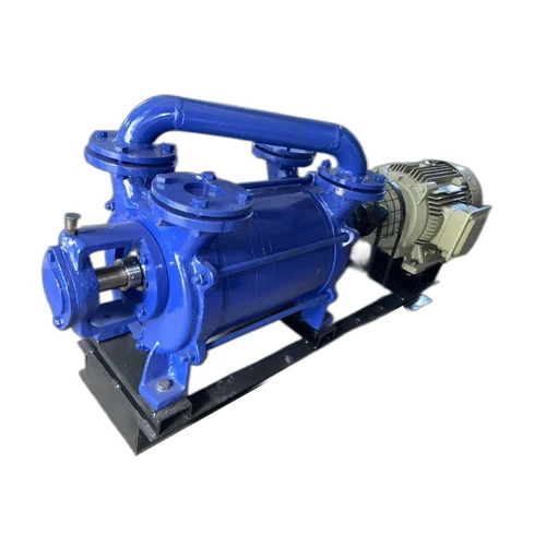 Two Stage Liquid Ring Vacuum Pump - Stainless Steel, High Pressure, Blue | Industrial Usage, Vacuum Generation, Efficient Liquid Re-circulation