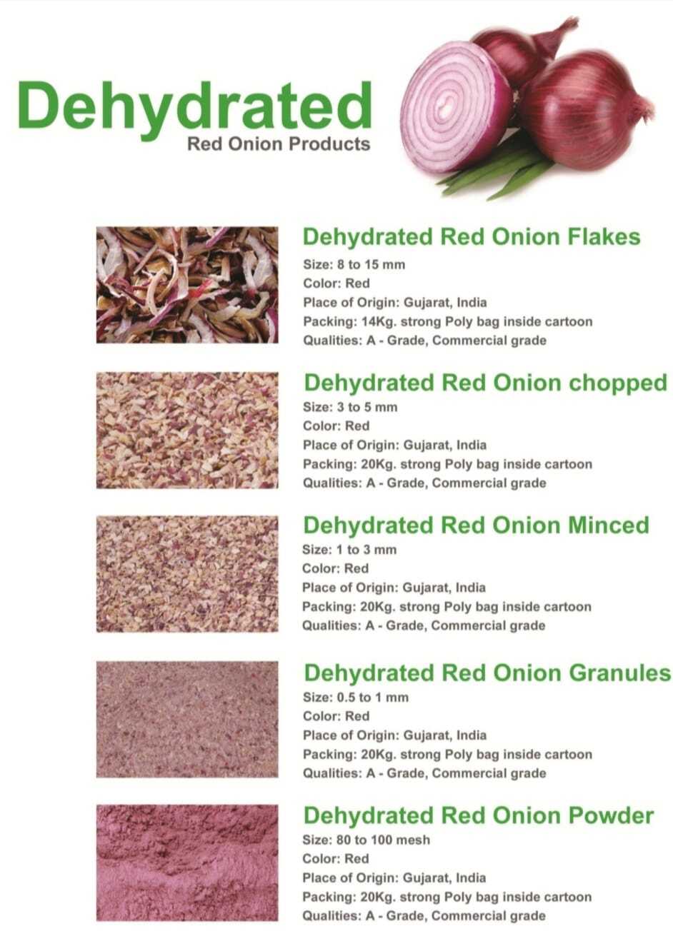 Dehydrated Red Onion Flakes - 14 Kg Loose Packaging, Pesticide Free, A Grade Quality, 24 Month Shelf Life