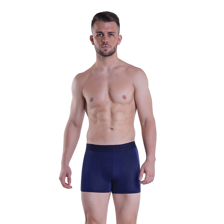 Navy Blue Plain Trunk Underwear - Bamboo Fiber, S/m/l/xl, Navy Blue, Boxer Briefs Style, Printed Pattern, Pack Of 3 For Daily Use | Perfect Fit, Long Lasting Colors