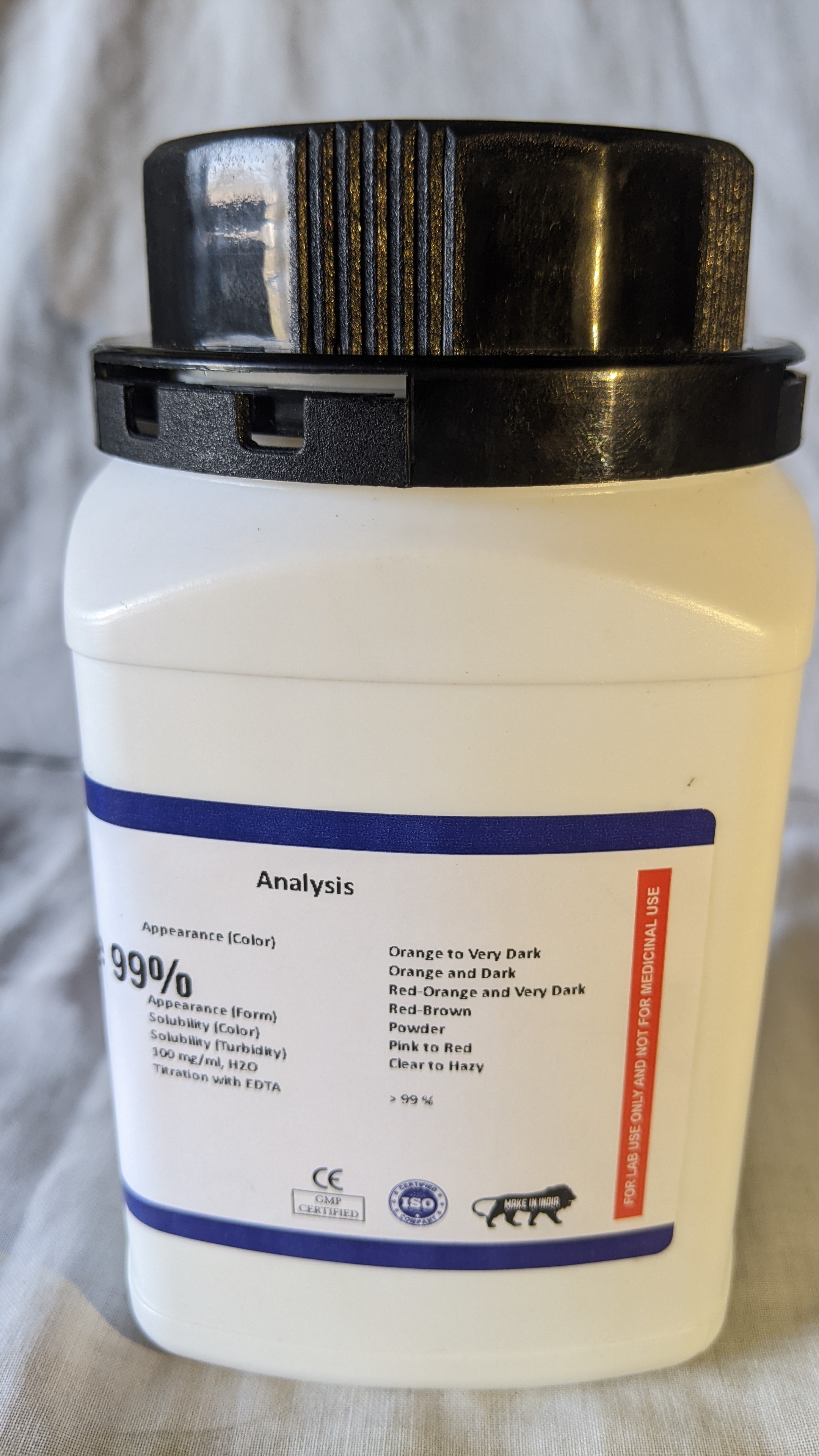 Cobalt Nitrate Hexahydrate - 500 Gm , Extra Pure 99% Grade Ar, Red-brown Delquescent Powder, Soluble In Water