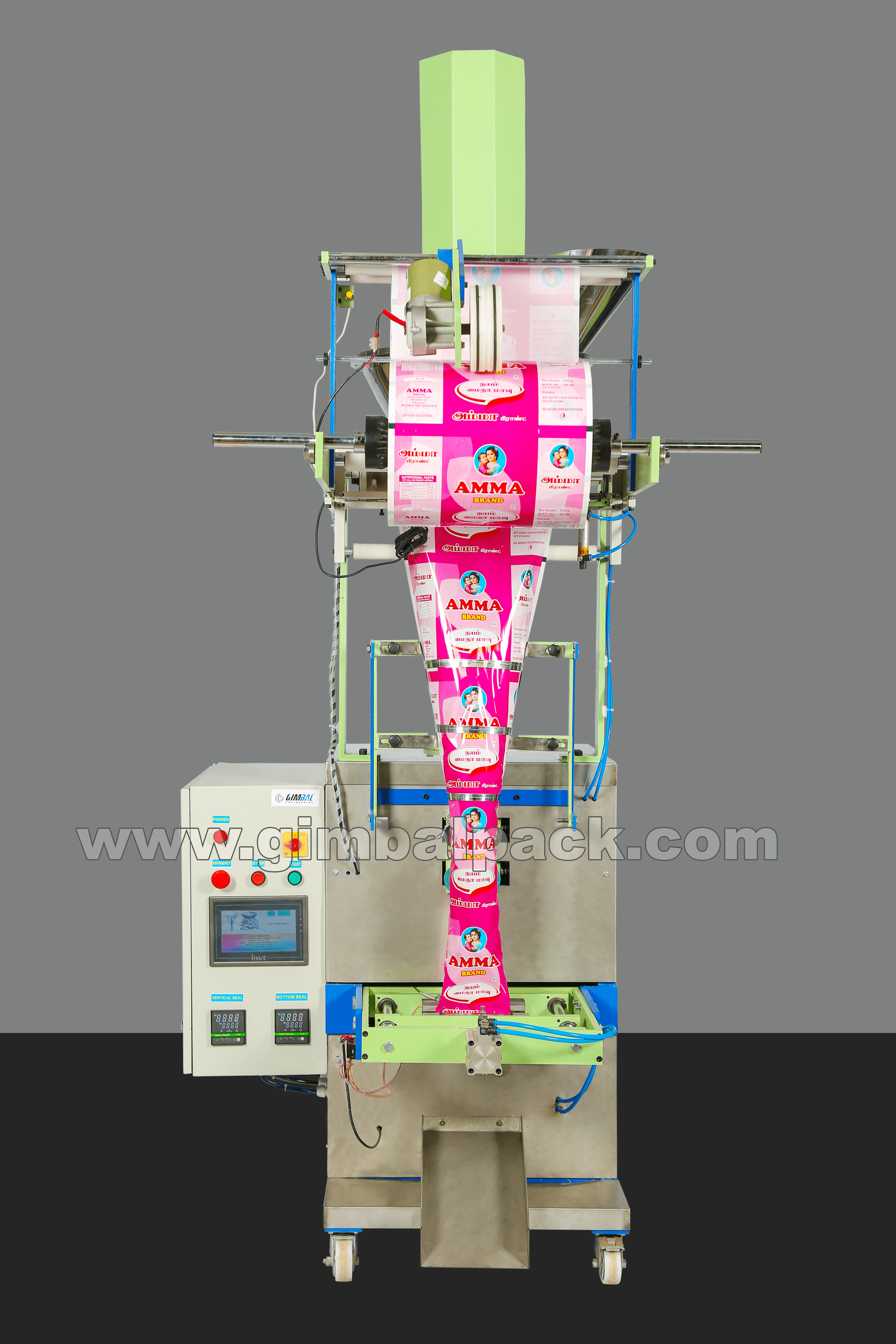 Garlic Powder Packing Machine - Ss 304 Material, 1900x950x2350 Mm Dimension | Automatic Operation, Plc Control System, 15-30 Pouches/min Capacity, 5 Hp Power, One Year Warranty