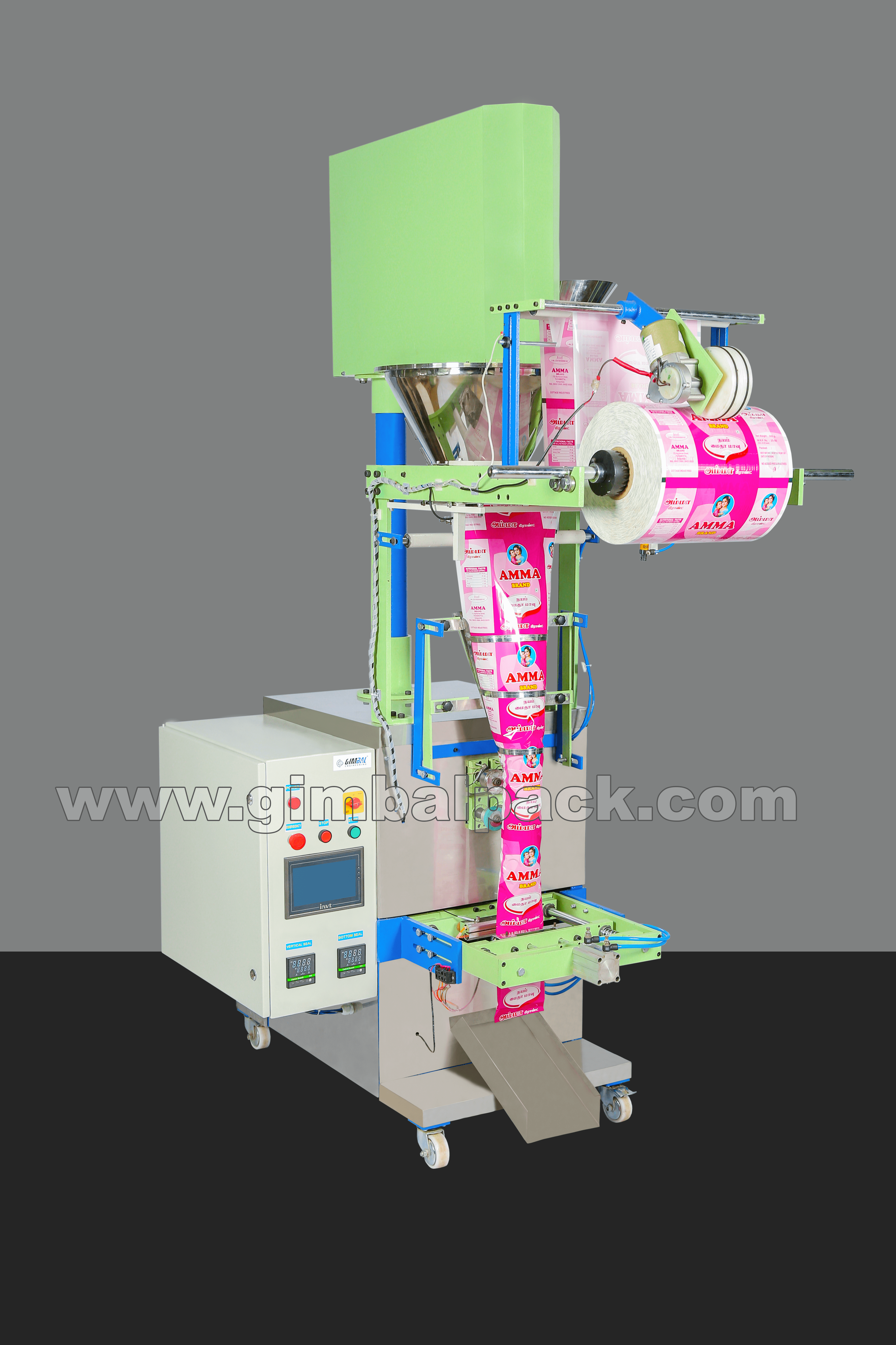Garlic Powder Packing Machine - Ss 304 Material, 1900x950x2350 Mm Dimension | Automatic Operation, Plc Control System, 15-30 Pouches/min Capacity, 5 Hp Power, One Year Warranty