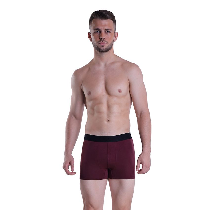 Maroon Abstract Trunk Underwear - Bamboo Fiber, Size S, M, L, Xl, Maroon Color, Boxer Brief Style | Mid Rise, Perfect Fitting, Pack Of 3 Pieces