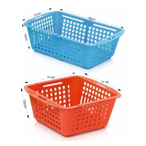 Multiple Colour Rectangular Plastic Folding Kitchen Basket Tray