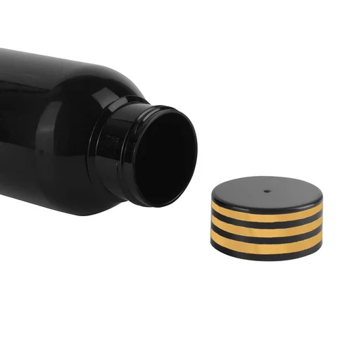 Fridge Water Bottle - Plastic, 1 L Capacity, Matte Black Finish | Lightweight, Double Insulation, Easy To Clean, Round Shape, Warranty Included