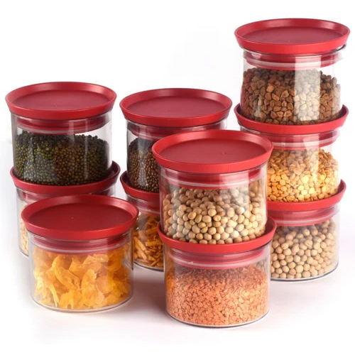 Airtight Round Plastic Container - Bpa-free Plastic, 500ml Capacity, Blue Color | Lightweight, Stackable Design For Food And Snack Storage