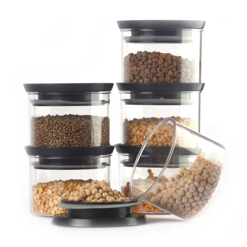 Airtight Round Plastic Container - Bpa-free Plastic, 500ml Capacity, Blue Color | Lightweight, Stackable Design For Food And Snack Storage