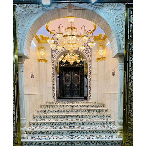 इनले मॉप वर्क मार्बल डिज़ाइन पूजा मंदिर