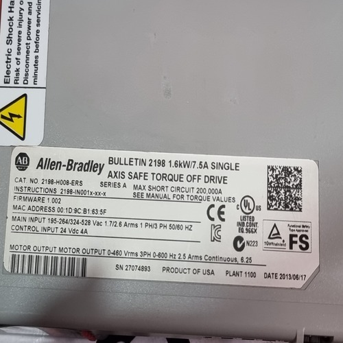 Allen Bradley 2198-h008-ers Kinetix 5500 Servo Drive