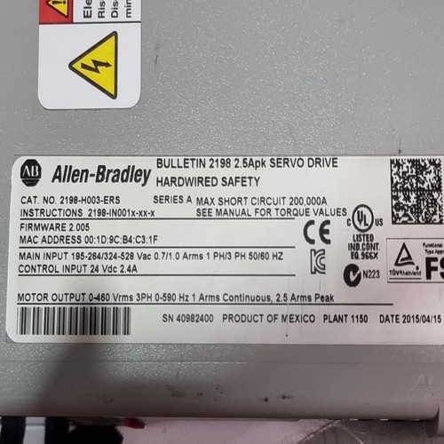 Allen Bradley 2198-h003-ers Kinetix 5500 Servo Drive