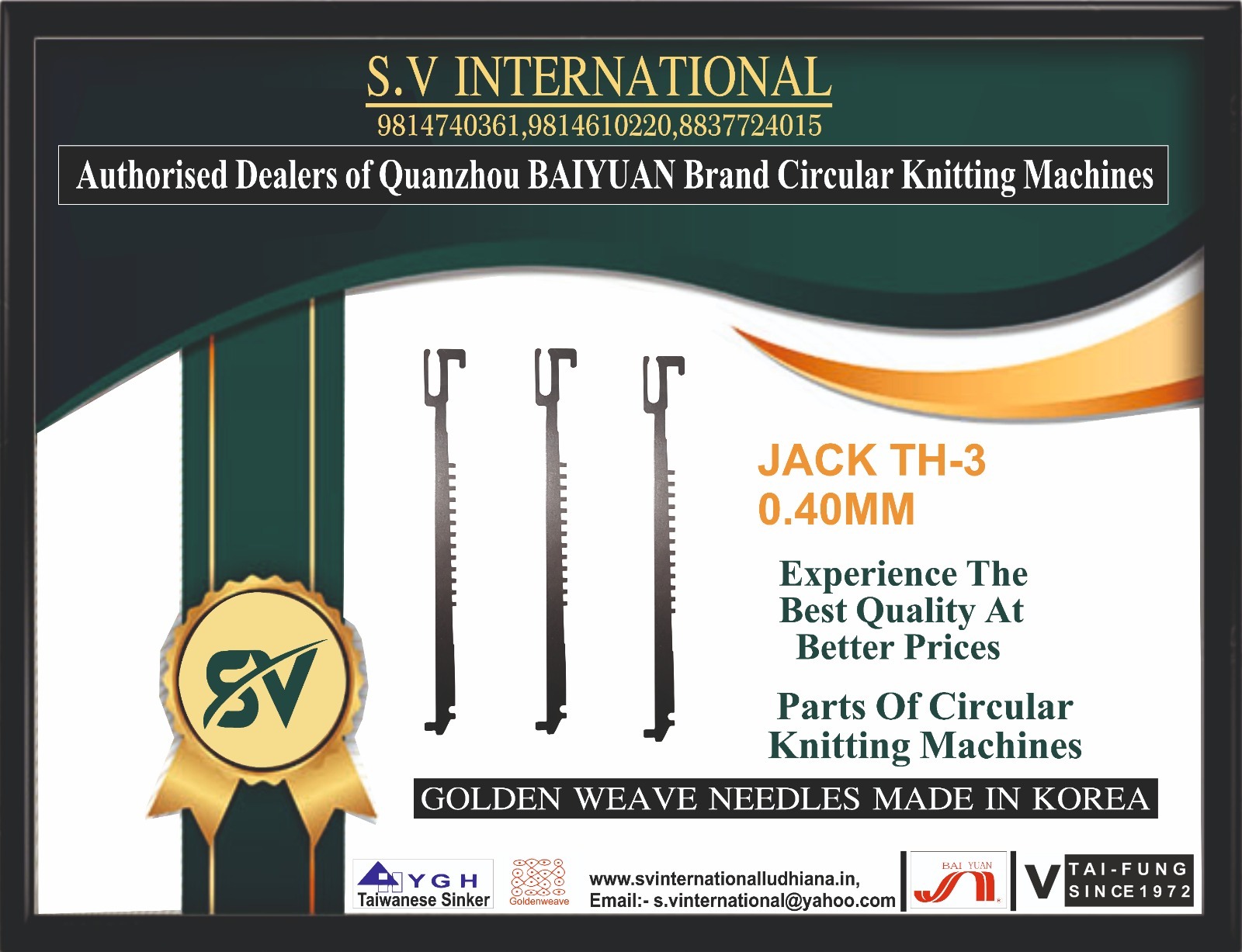Jack Th-3 0.40mm - Steel, 50-60mm Length, Silver Color | Consistent Gauge, Durable Design, Precise Knitting, Reliable Function