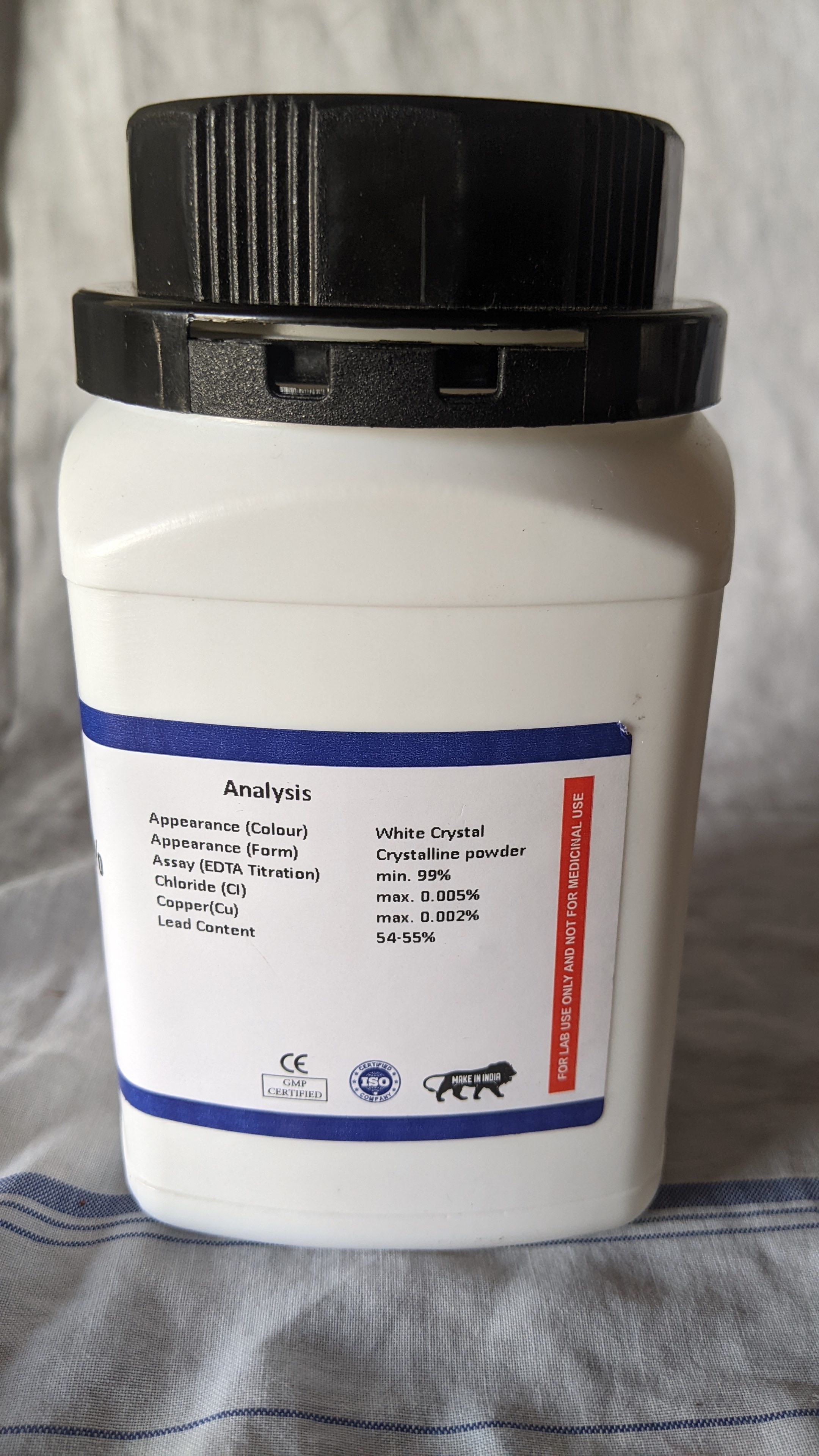 Lead Acetate Trihydrate - 99% Extra Pure, White To Off-white Crystalline Powder, Cas No: 6080-56-4, Lab Grade, Ideal For Textile Printing, Hair Coloring Dyes, And Paints