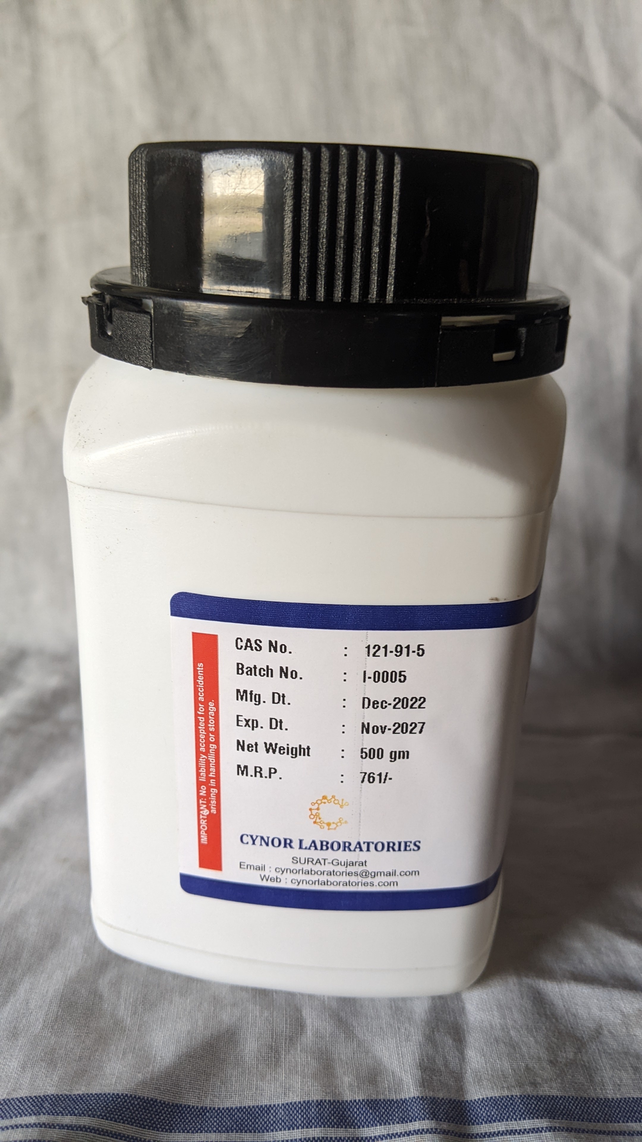 Isophthalic Acid 99% (500 Gm) - Cas No: 121-91-5