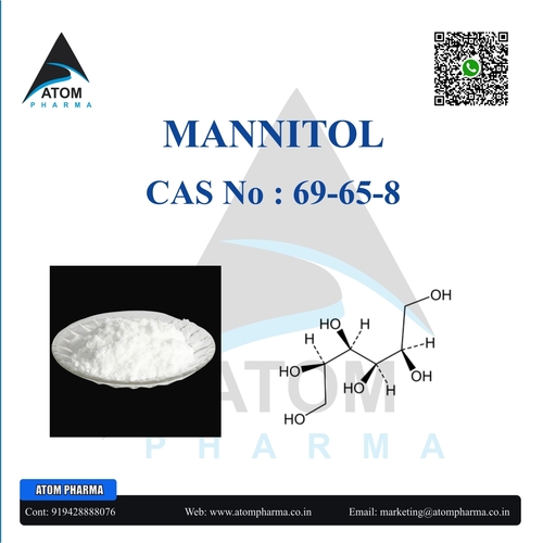 MANNITOL API - White Powder, CAS No: 65277-42-1, Molecular Formula: C6H14O6, Melting Point: 168°C, Purity: 99%