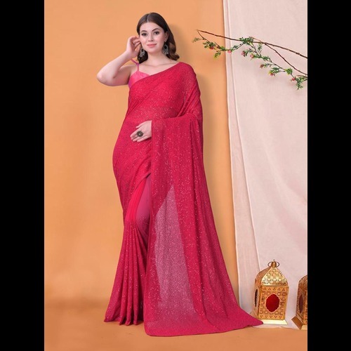 Gorgette Saree - Color: Green