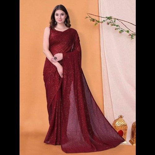 Gorgette Saree - Color: Green