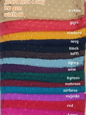 Box Lycra - Polyester Multicolor Embroidered Jacquard Fabric for Garments | Plain Texture, Versatile Blouse Material