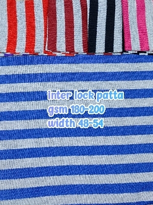 Spun Interlock Patta Fabric /Gray Patta - Attributes: Washable