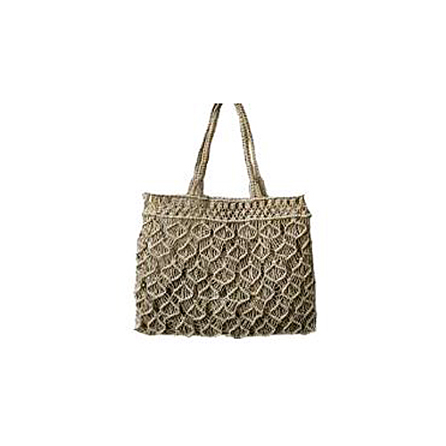 Brown Kft-39 Jute Macrame Bag