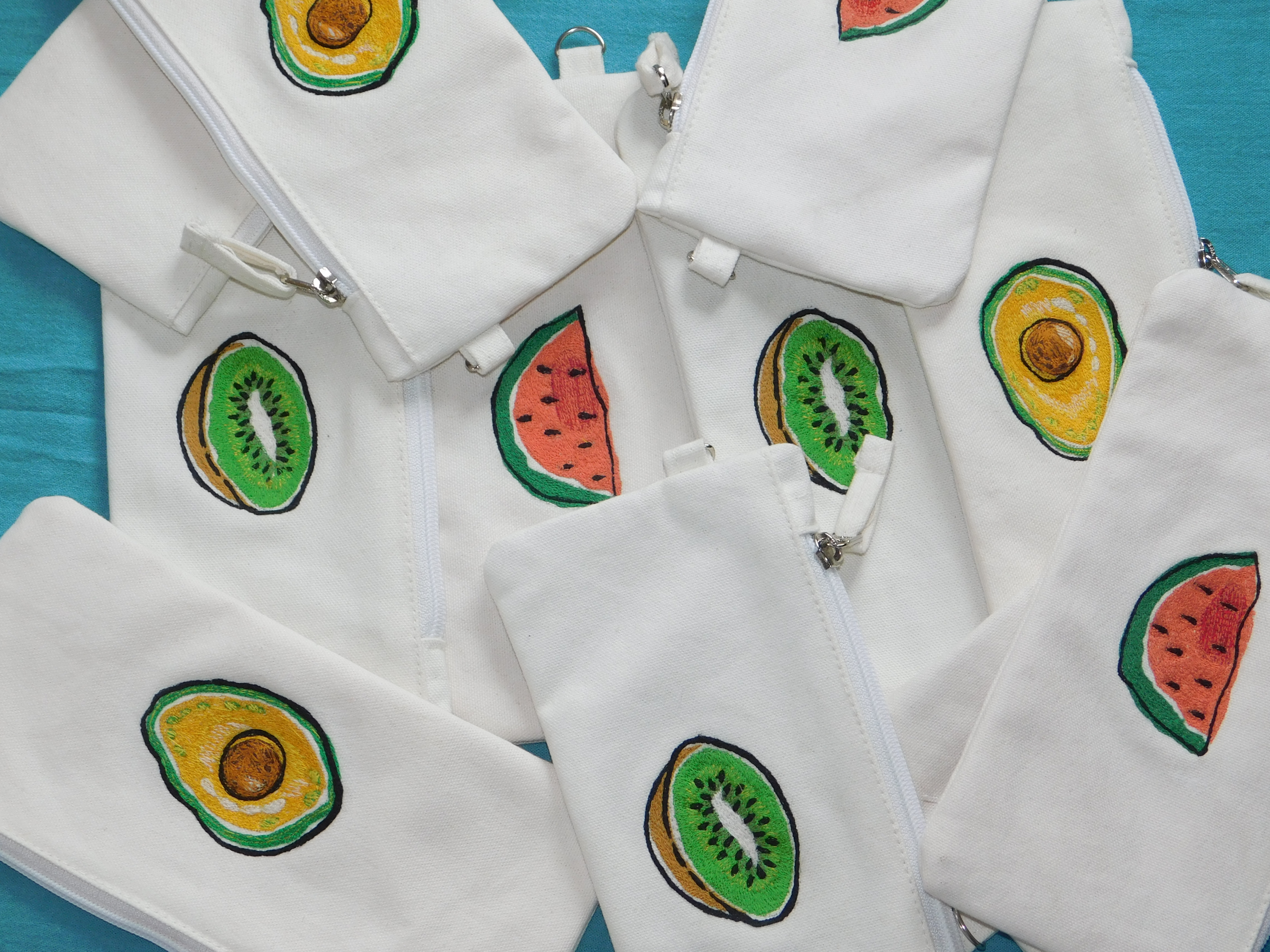 Pencil Bag - Cotton, 10x5x2 Cm, White | Durable, Portable, Zipper Closure, Pencil Storage