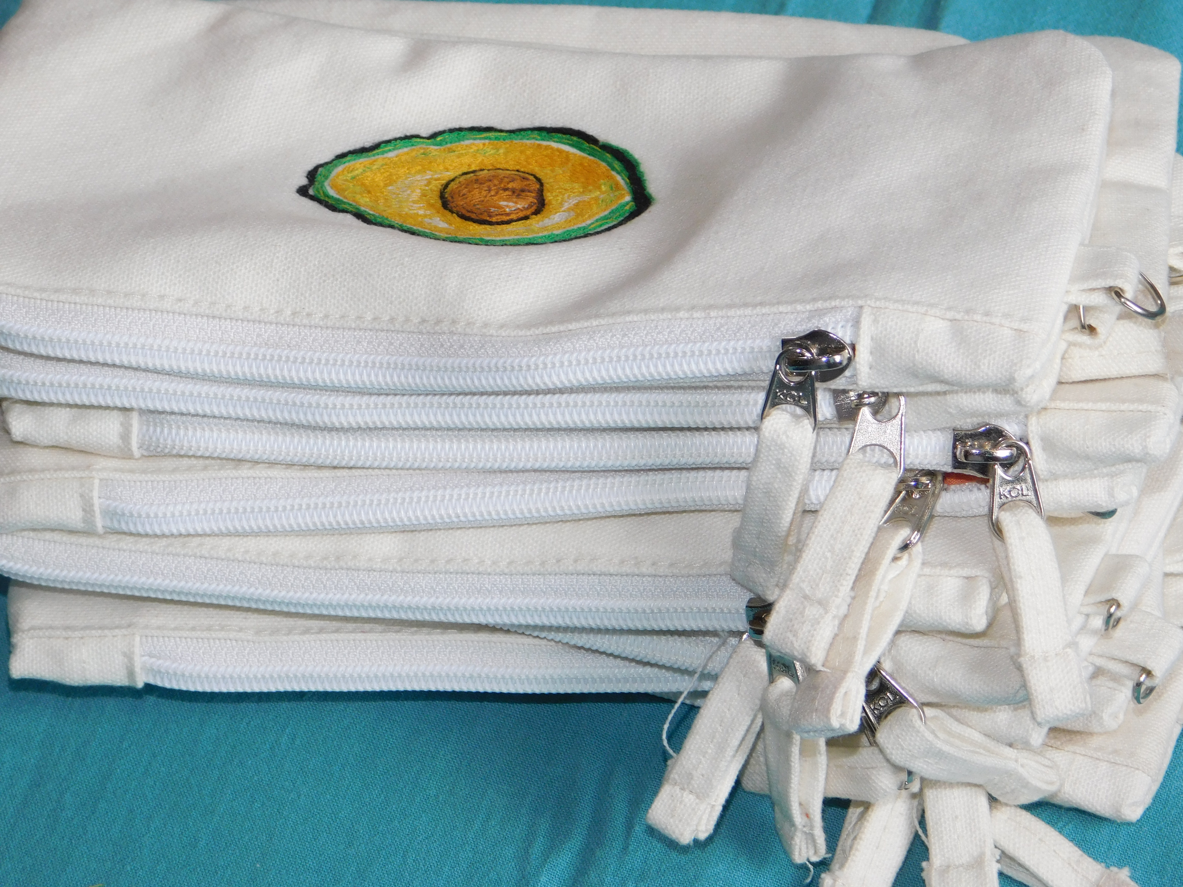 Pencil Bag - Cotton, 10x5x2 Cm, White | Durable, Portable, Zipper Closure, Pencil Storage