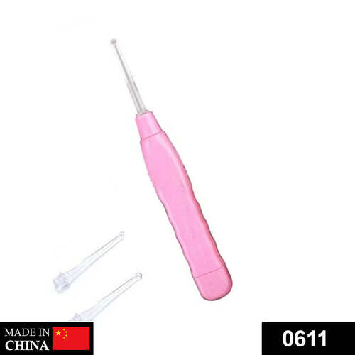 Led Flashlight Earpick With Tweezer (0611) - Plastic Body, Two Spoon Sizes For Adults & Children, Multi/assorted Color, Essential Ear Care Tool