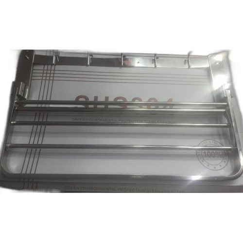 सिल्वर एसएस आयताकार बाथरूम रैक