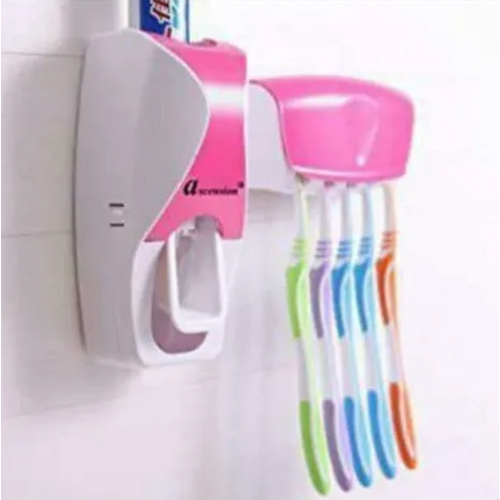 White Toothpaste Dispenser And Brush Holder