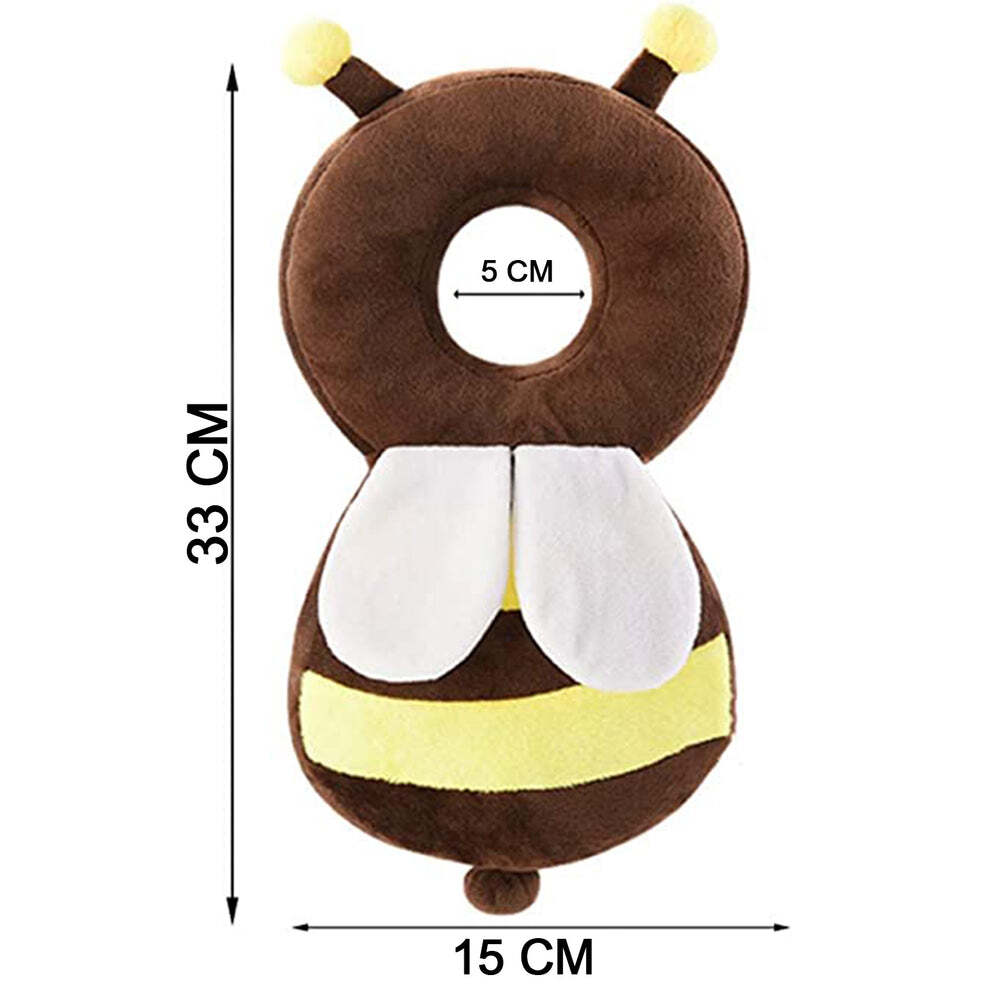 Small Baby Head Protector Baby Toddlers Head Safety Pad (Multi Design) (6629) - Soft Material, 33x19x9 Cm, Multi/assorted Colors | Adjustable Elastic Straps, Cartoon Style Design, Lightweight Protection For Crawling Babies