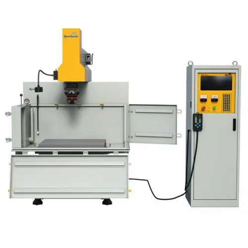 Edm Spark Machine F 65 Plus Micro - 840 Liters Dielectric Tank, 2000 Kg Weight, 0.5 Hp Pump Motor, Manual Operation, Yellow Grey Color, Dimensions 1500 X 800 X 500 Mm