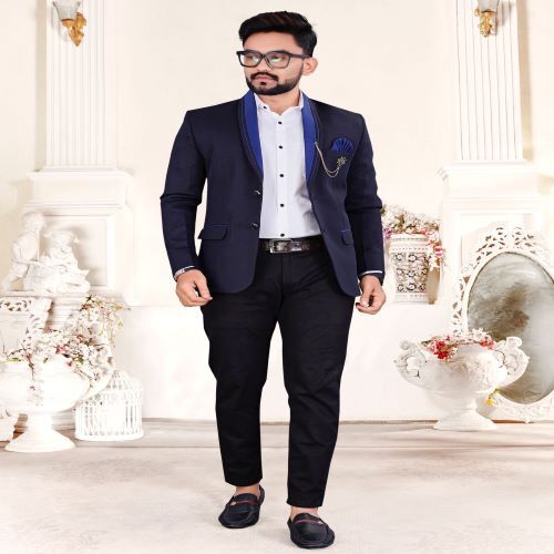 Mens Blazer - Tailored Fit, Luxurious Soft Fabric, Classic Navy Color | Perfect For Formal And Casual Occasions