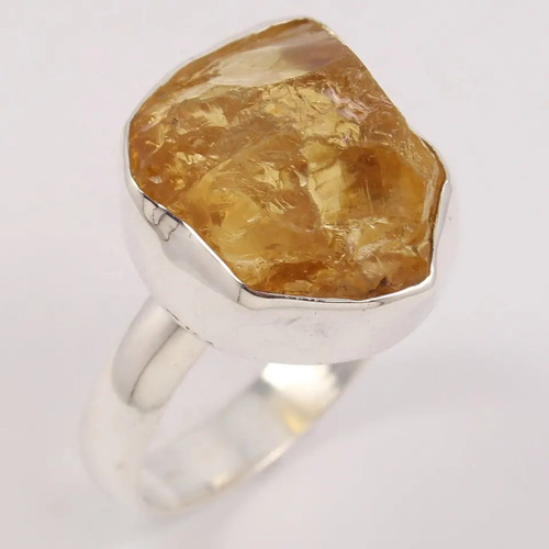 925 स्टर्लिंग सिल्वर यूनिक असली सिट्रीन फैंसी शेप रिंग जेंडर: महिलाएं