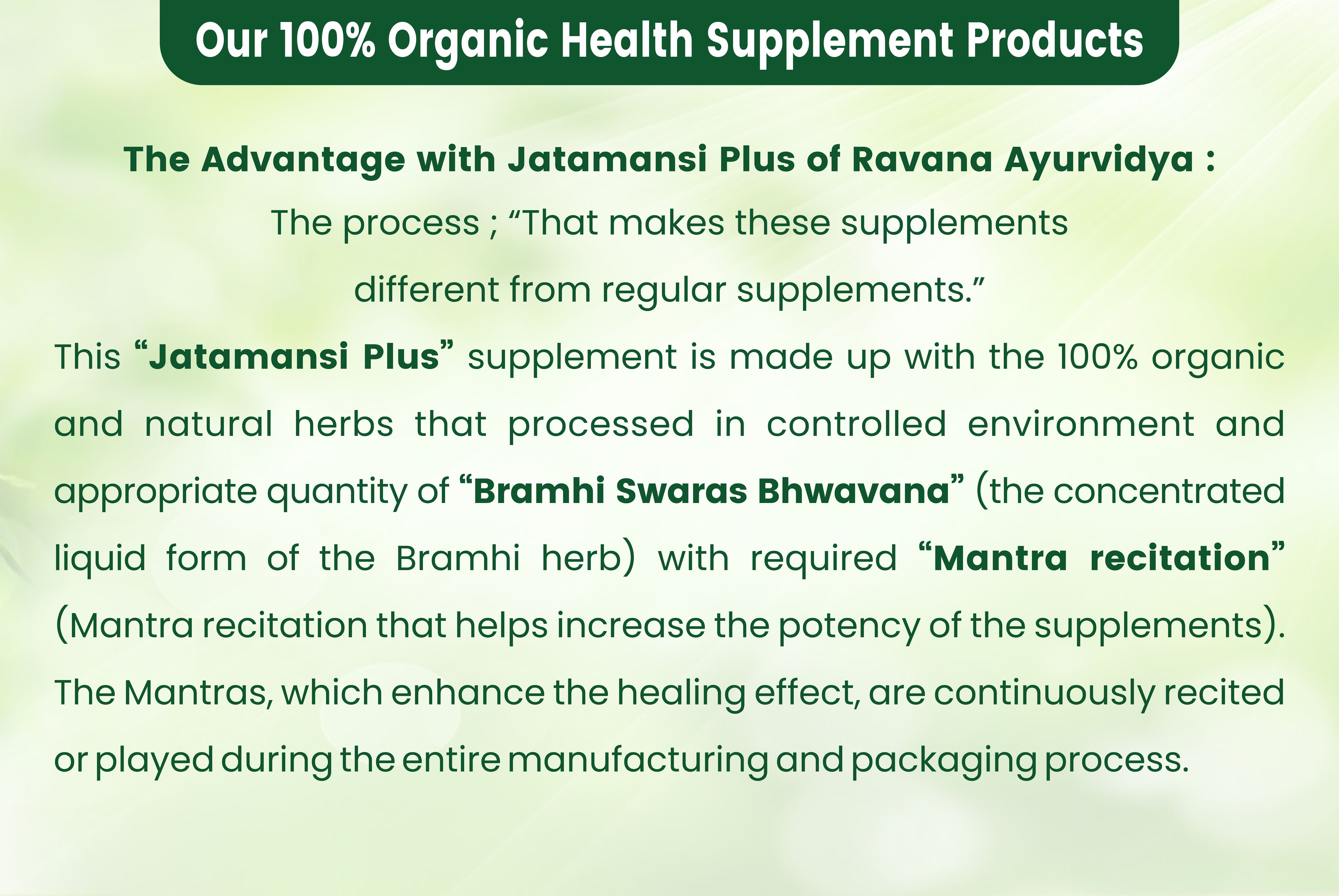 Herbal Supplements Jatamansi Plus Capsules