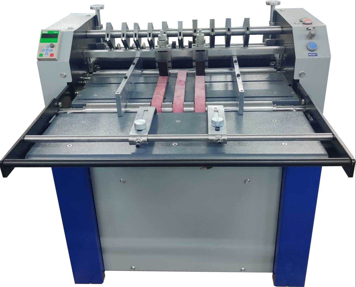 Blue And Grey Automatic Friction Feeder Perforating Machine