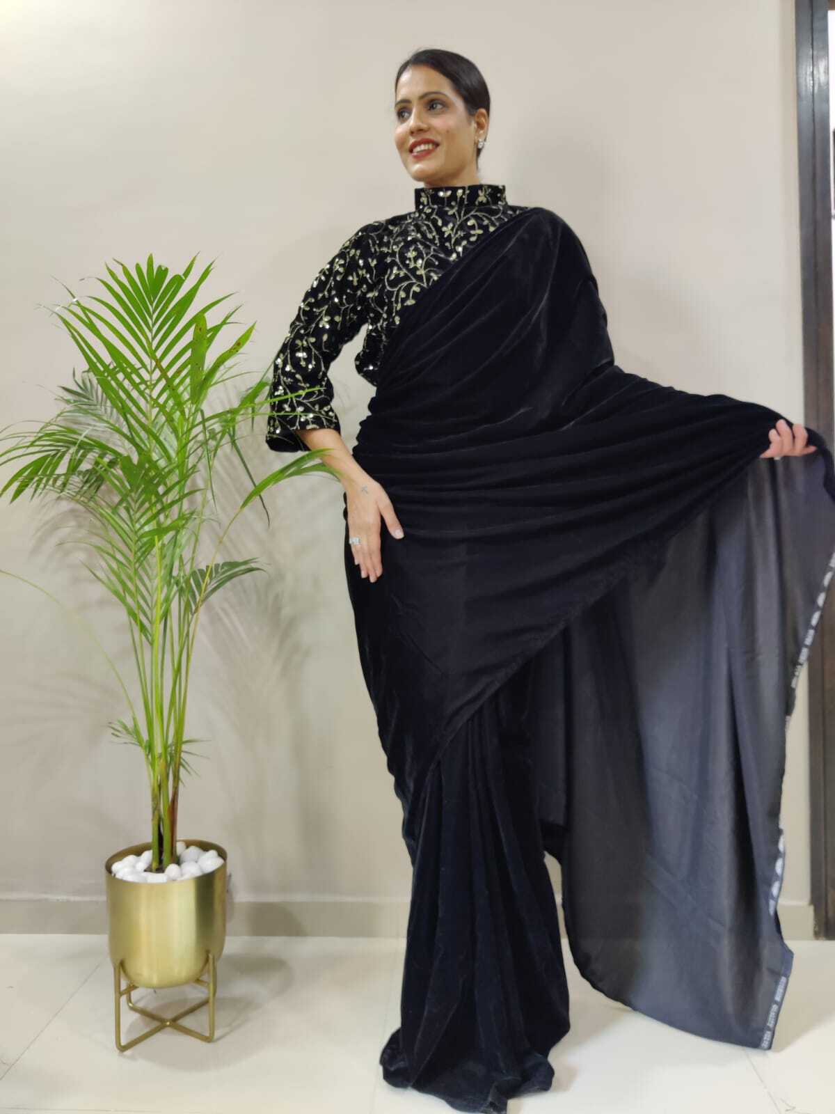 Traditional Fancy Velvet Saree