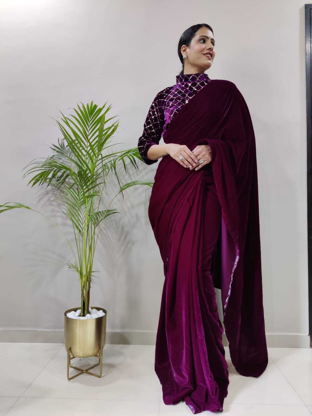 Traditional Fancy Velvet Saree