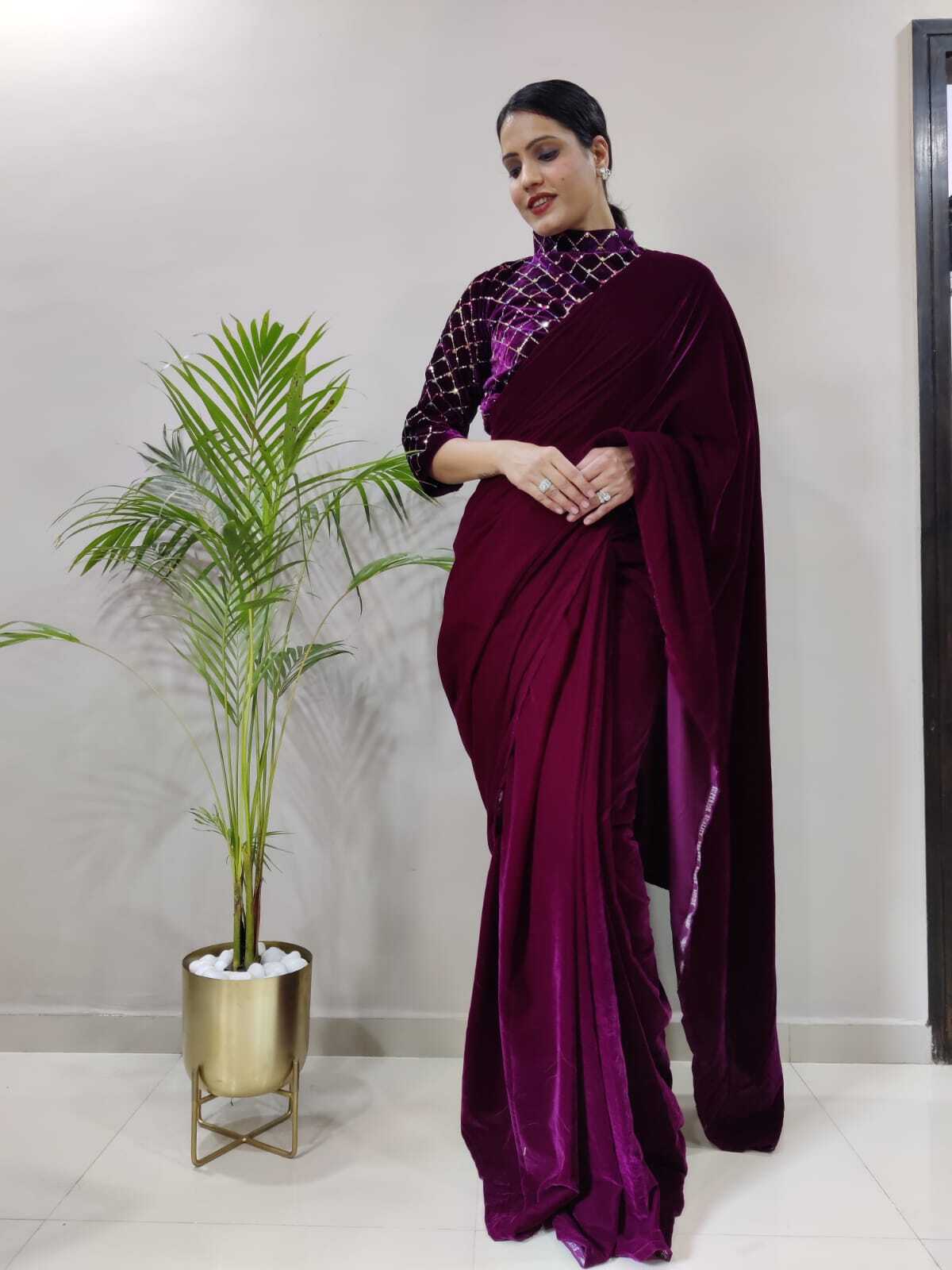 Traditional Fancy Velvet Saree