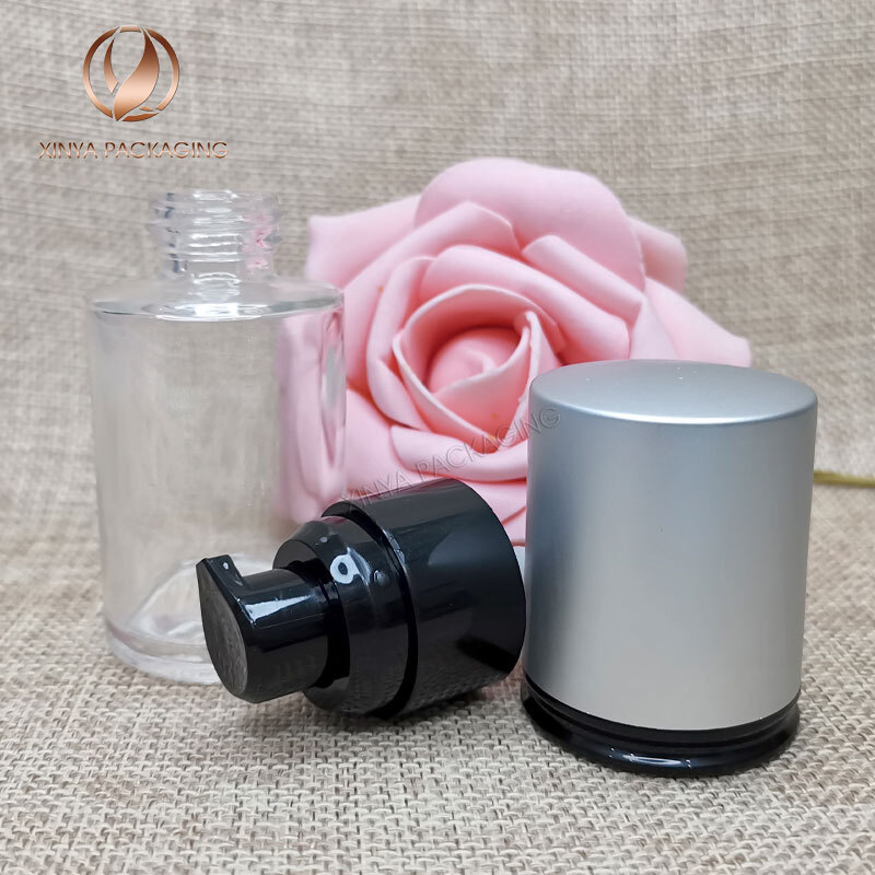 20ml 30ml 40ml Clear Pump Glass Bottle Foundation Concealer Primer Sunscreen Makeup Skincare Comsetic Packaging Capacity: 20-30-40ml