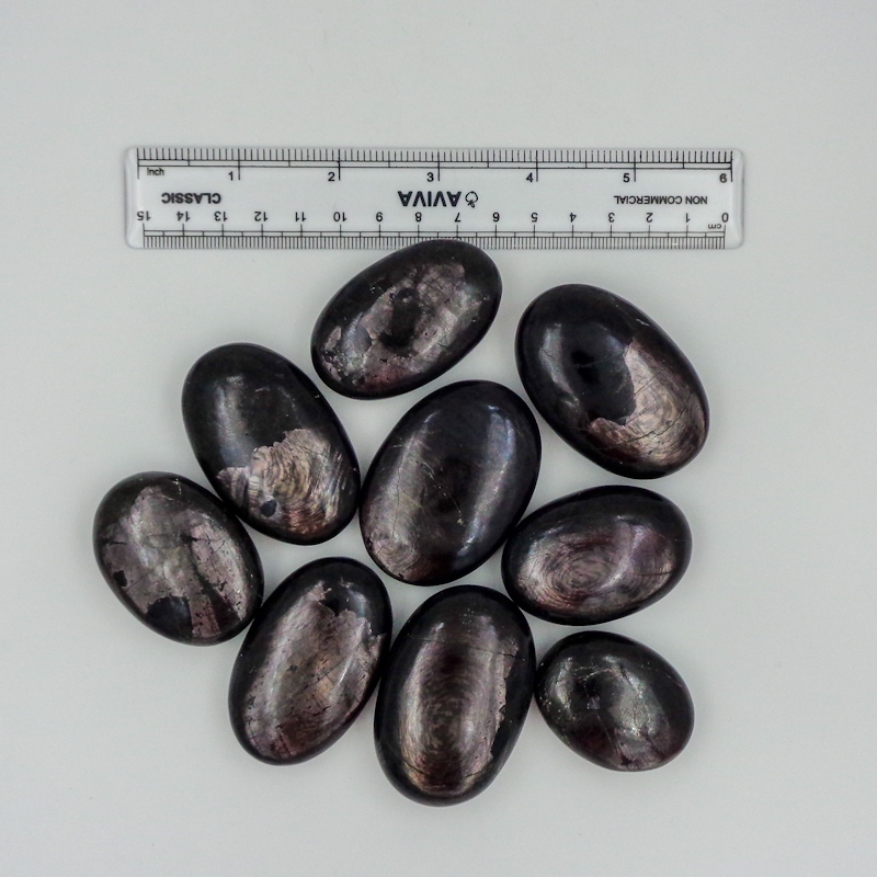 Natural Gemstone Hypersthene Palm Stone Crystals Worry Stone Grade: Top