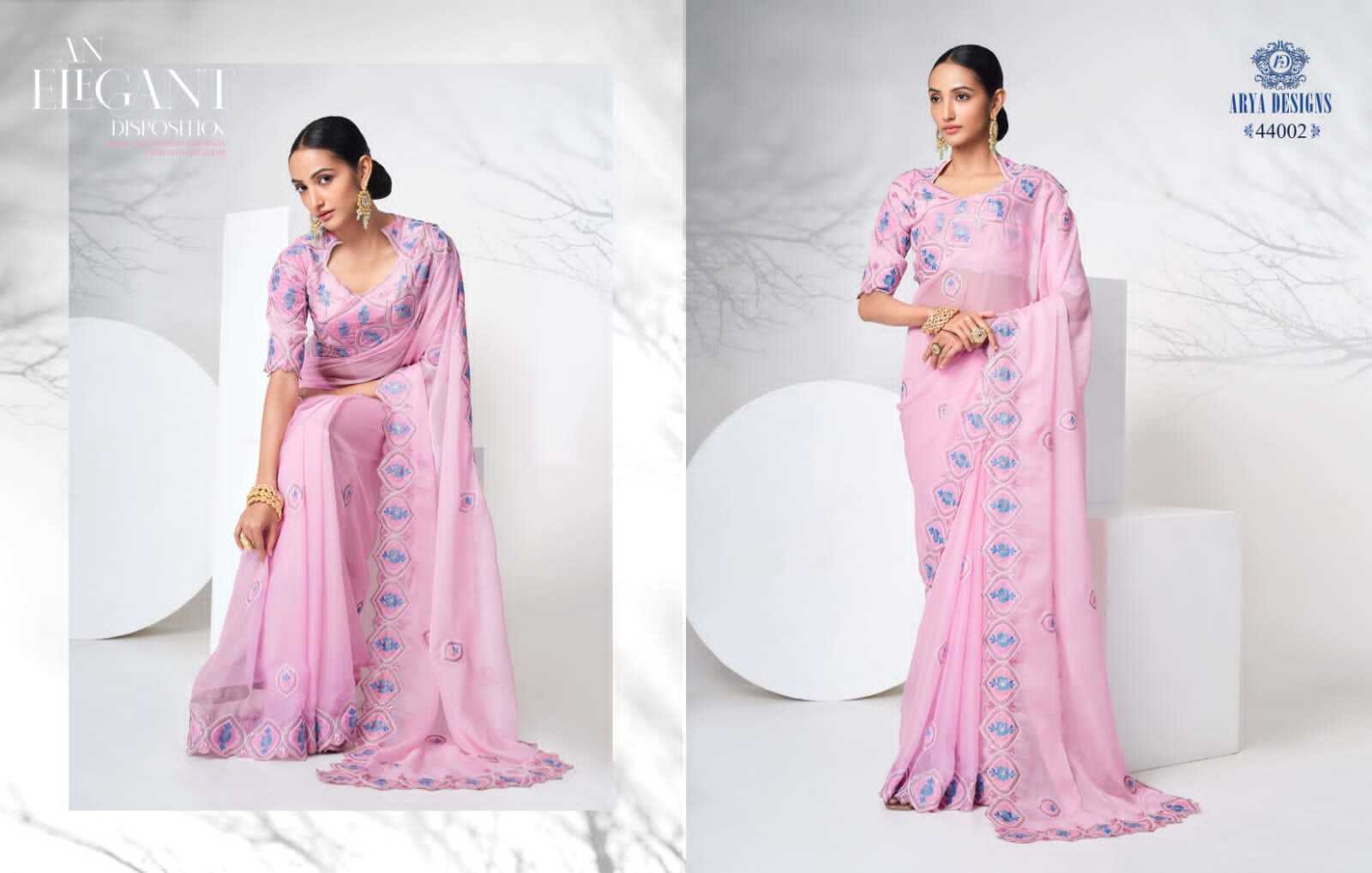 Arya Designer Sarees - Silk Material, Embroidered Pattern | Stone Closure, Zari Work For All Seasons