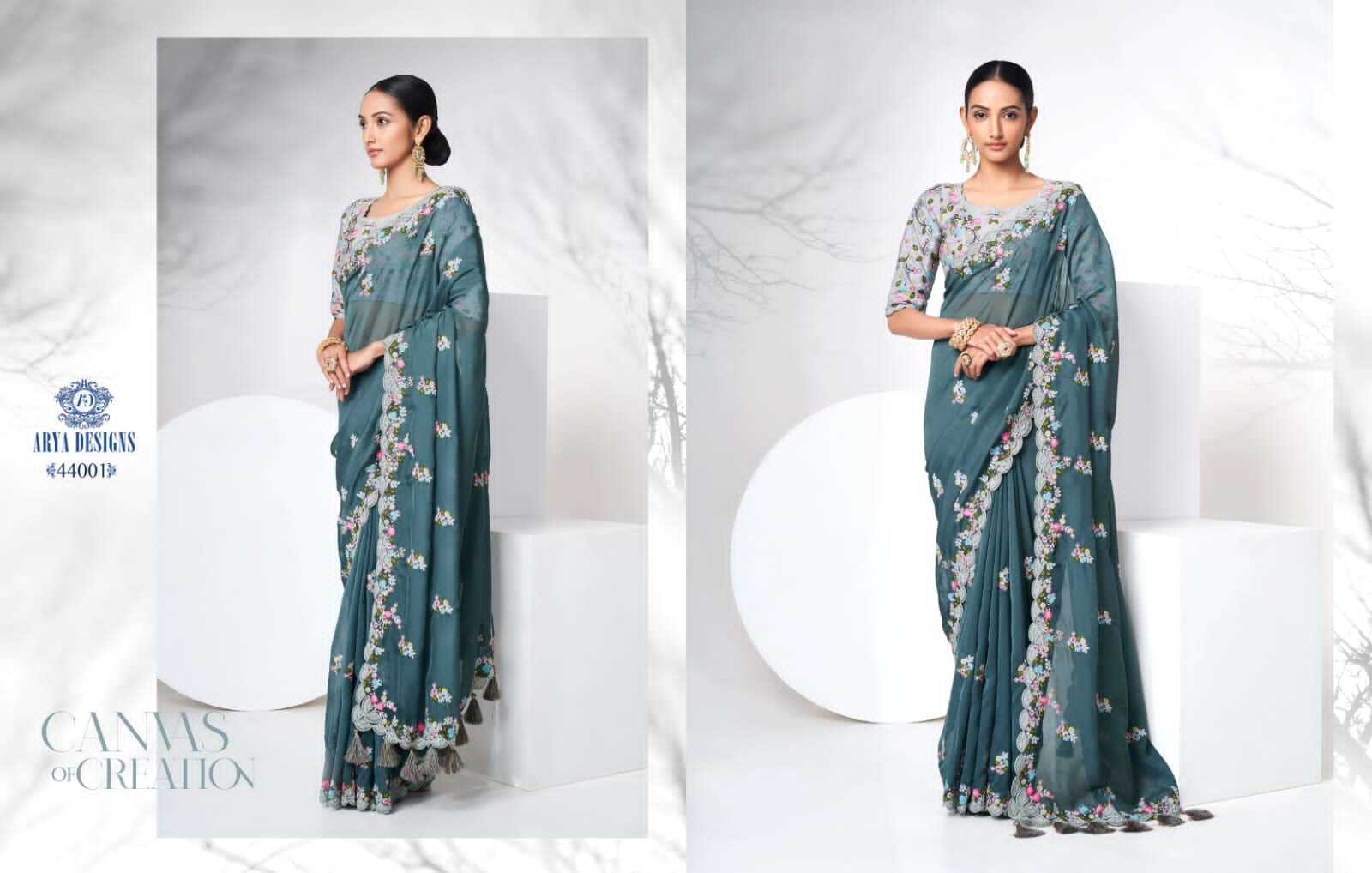 Arya Designer Sarees - Silk Material, Embroidered Pattern | Stone Closure, Zari Work For All Seasons