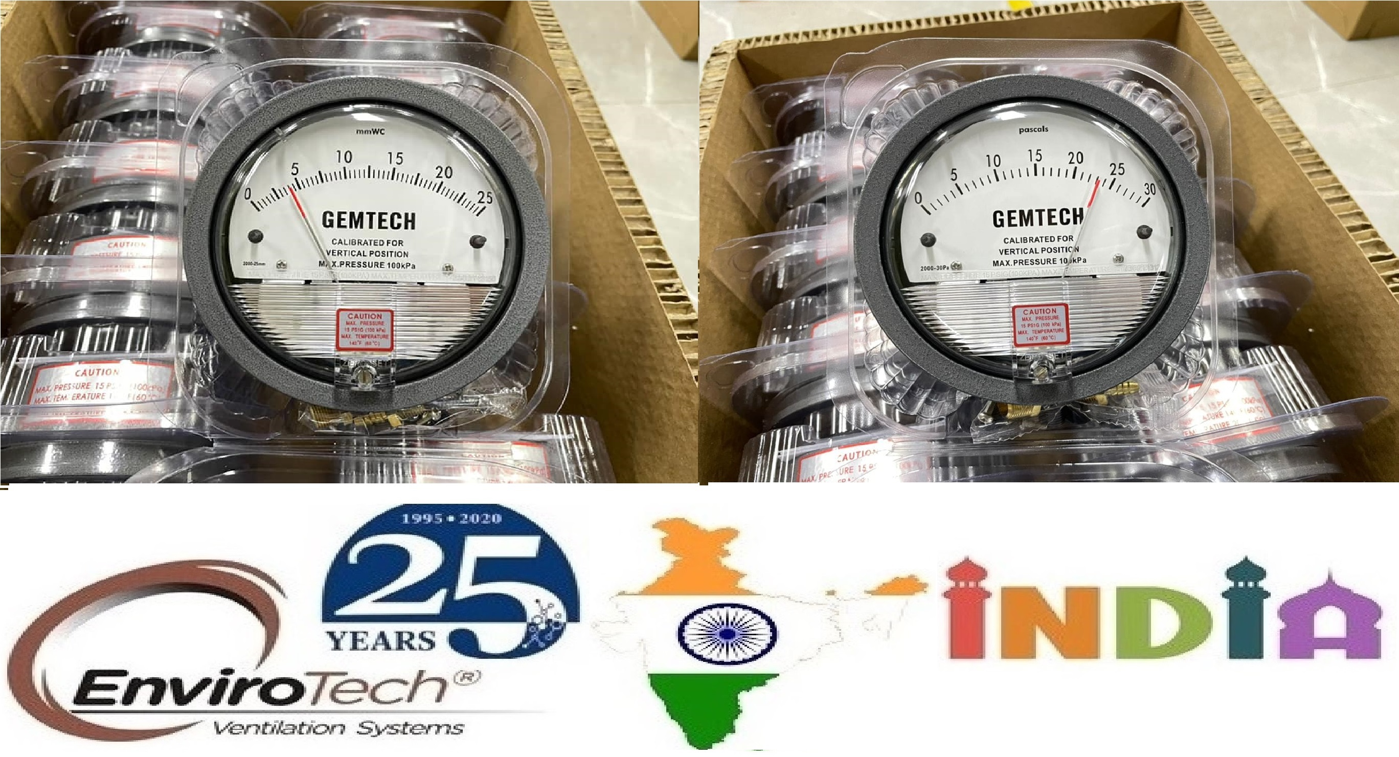 Gemtech Instruments Differential Pressure Gauge Range 0-10 Mm Accuracy: A A 2% (-Ha Model A A 1) Of Fs (A A 3% (-Ha A A 1.5%) On -0
