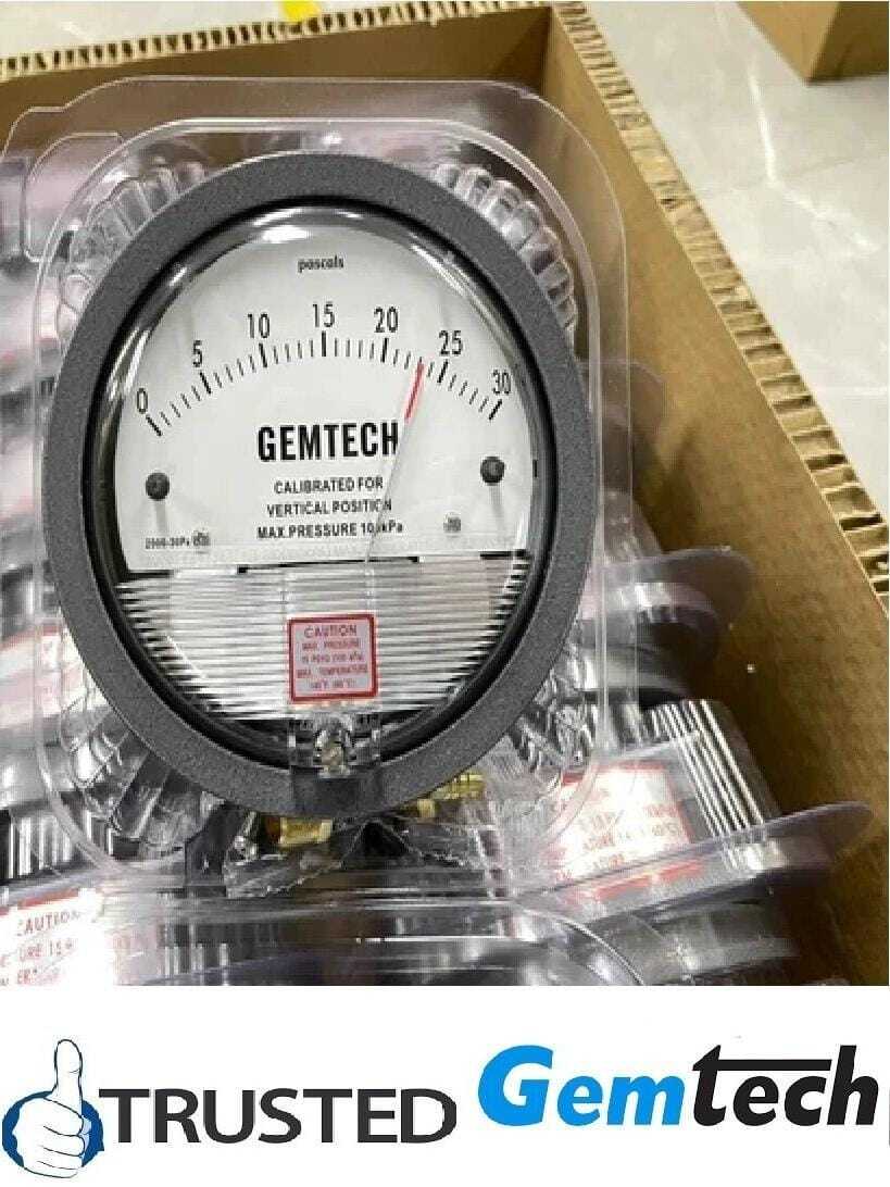 Gemtech Instruments Differential Pressure Gauge Range 0-10 Mm Accuracy: A A 2% (-Ha Model A A 1) Of Fs (A A 3% (-Ha A A 1.5%) On -0