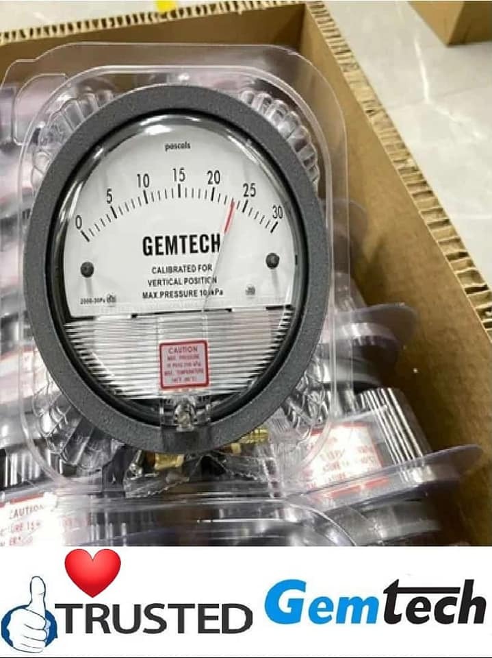Gemtech Instruments Differential Pressure Gauge Range 0-10 Mm Accuracy: A A 2% (-Ha Model A A 1) Of Fs (A A 3% (-Ha A A 1.5%) On -0